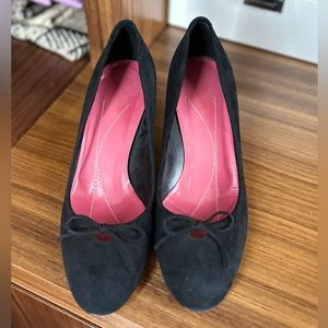 Kate Spade suede kitten heel pumps.